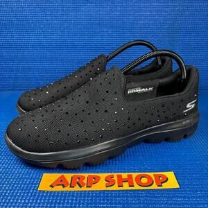 🔴 SKECHERS GO WALK EVOLUTION ULTRA Women`s Size 10.5 Black Walking Shoes 15751